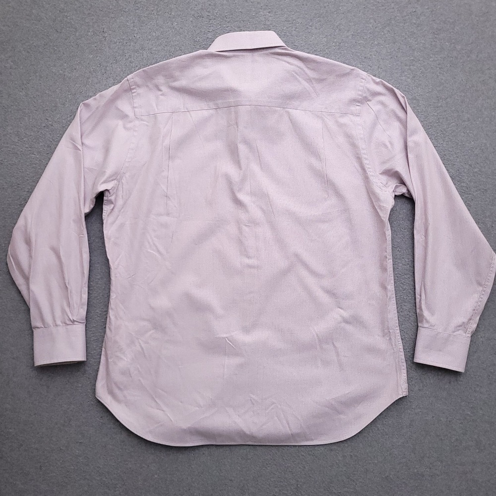 David Donahue Dress Shirt Mens 16 34/35 Regular Fit White Micro Check - Picture 5 of 8